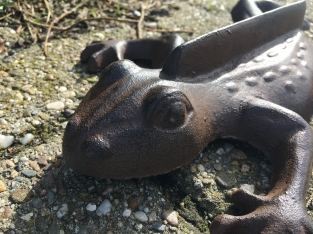 Schuhsohlenabstreifer, Frosch aus Gusseisen